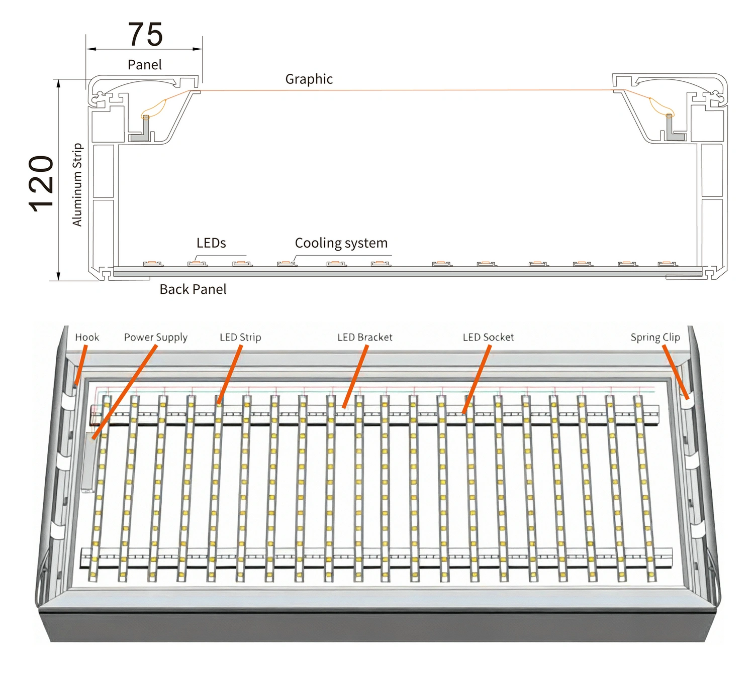 Structure-LED Snap-on Fabric Light Box-12075