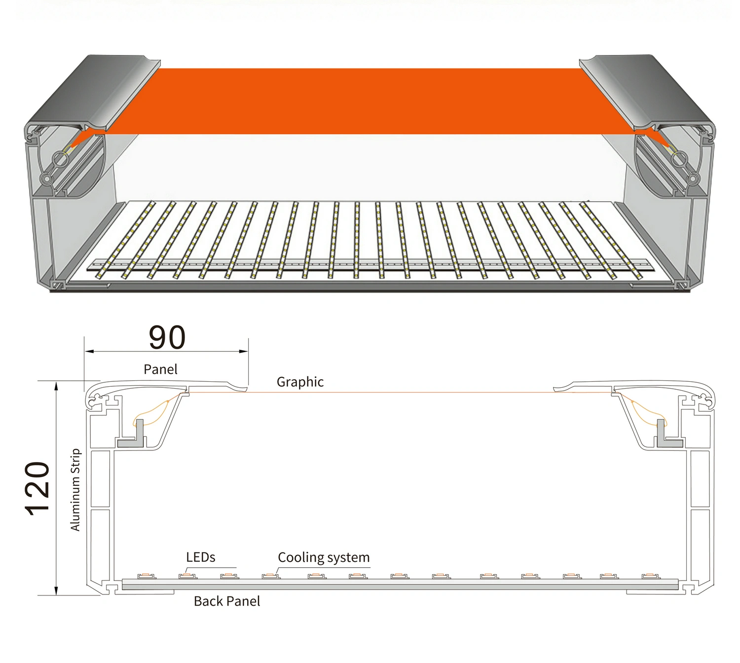 Structure-LED Snap-on Fabric Light Box-12090