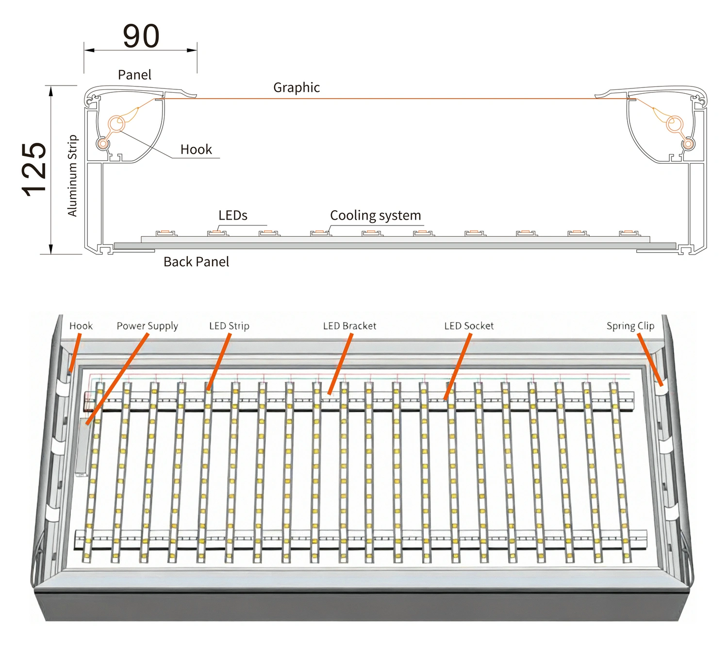 Structure-LED Snap-on Fabric Light Box-12590