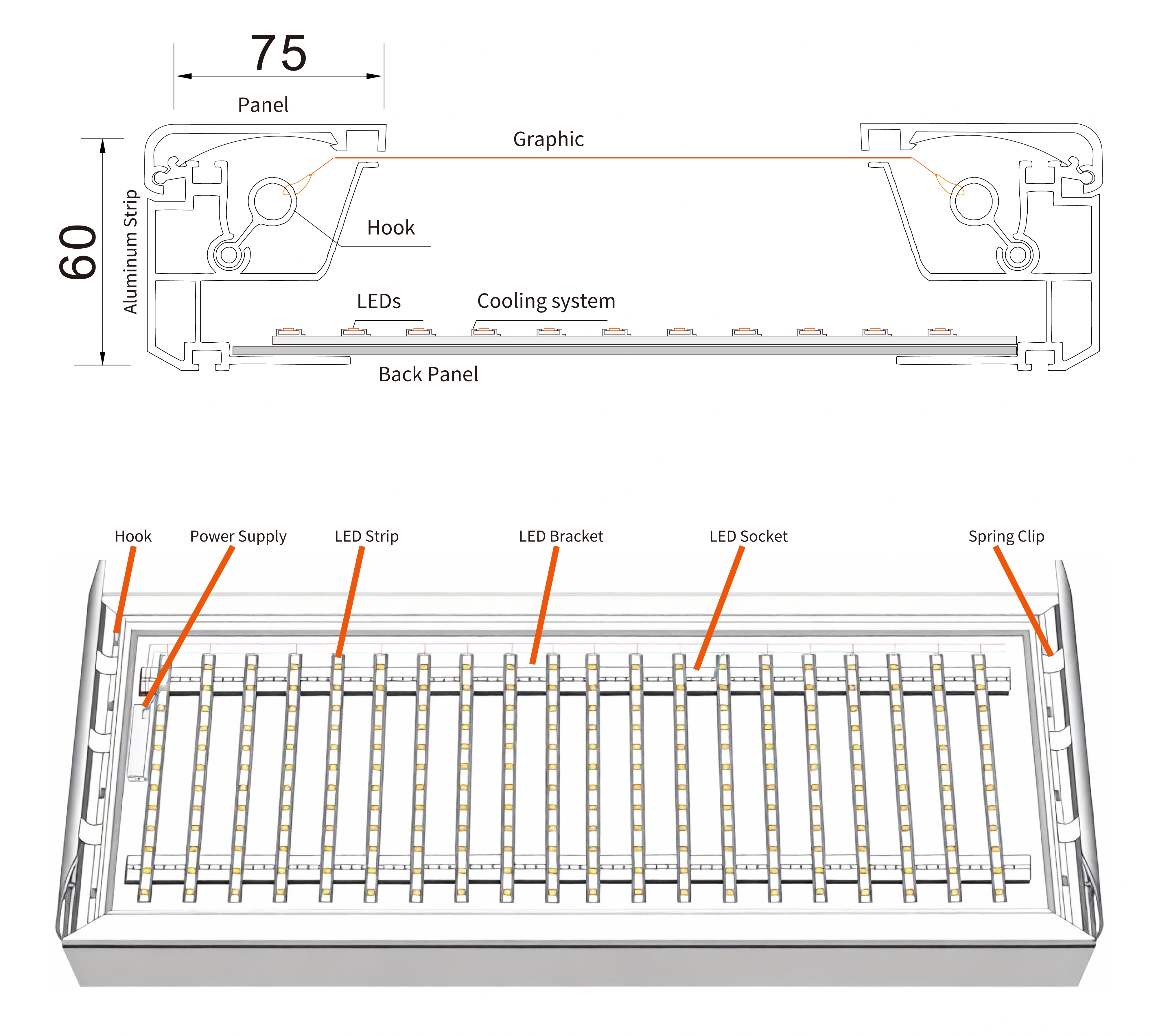Structure-LED Snap-on Fabric Light Box for Airport-6075
